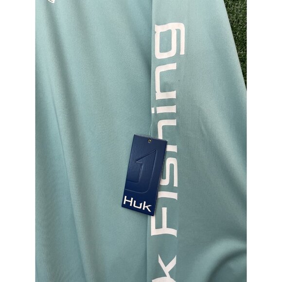 Huk Performance Fishing Men’s Hoodie Shirt Size 3XL Light Blue NWT Stretch - Picture 3 of 11